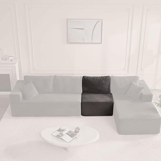 Cozy Single Seat Set of Comfortable Seating No Assembly Required Grey