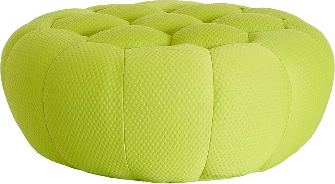 JACH 41.24'' Modern Lazy Floor Ottoman Bubble Footstool Upholstered Mesh Fabric Bubble Couch Sofa 3D Honeycomb Shape Ottoman for Living Room Office Apartment Small Space (Fluorescent Green)