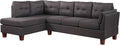 Lilola Home Dalia 97 W Dark Gray Linen Modern Sectional Sofa with Left Facing Chaise