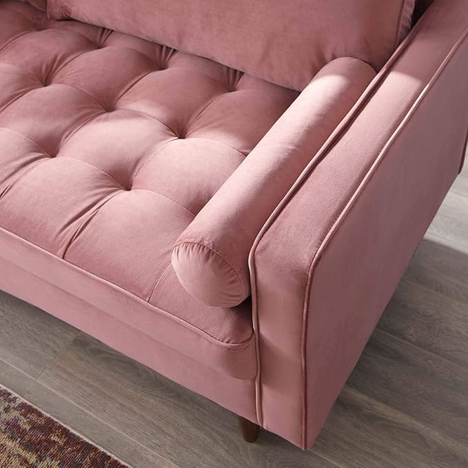 Modway EEI-3764-DUS Valour Performance Velvet Sofa Dusty Rose