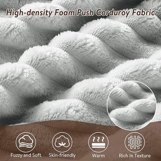Oversized Double Chaise Lounge Chair IndoorWide Corduroy Boneless Chaise Lounges SofaComfy Upholstered Cloud Couch No Assembly Required Loveseat Sleeper Chair Bed for Living Room(Light Grey)