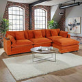 99 Modular Sectional SofaCouches for Living RoomModern Modular L-Shape Sofa with Ottoman &amp Side Pocket Cloud Sectional CouchCorduroy Oversized Sleeper Sofa with USB Port &amp Cup Holder (Oran