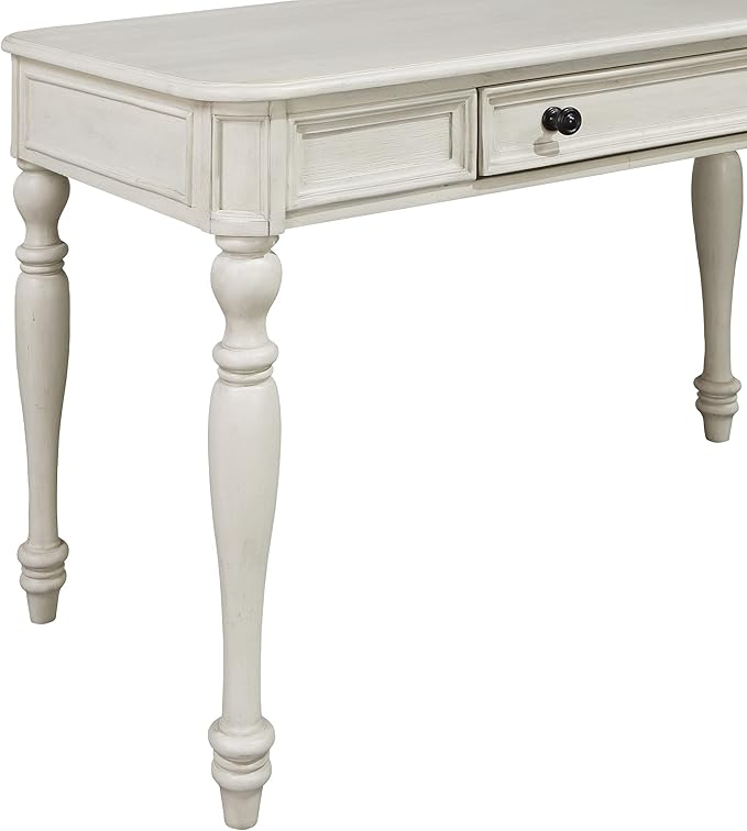 OSP Home Furnishings Country Meadows 48 Inch Writing Desk with Drawer Antique White