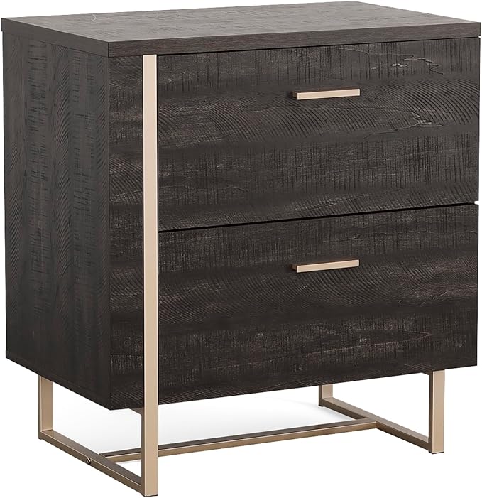 Lateral File 2 Drawer Small File Cabinet with Lock Under Desk Storage Cabinet Organizer Engineered Wood Filing Cabinets for Home OfficeAssembly RequiredBlack