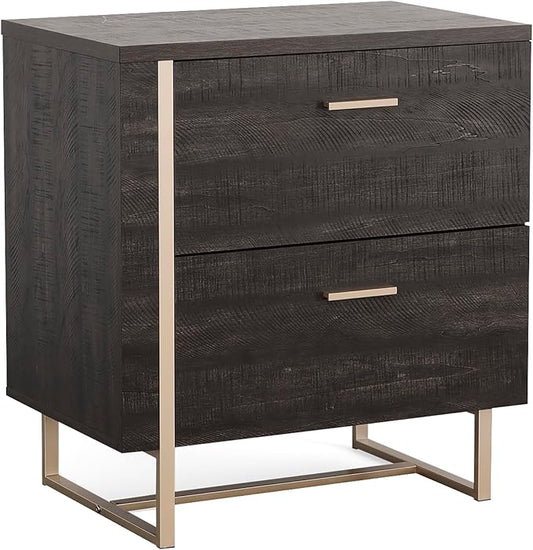 Lateral File 2 Drawer Small File Cabinet with Lock Under Desk Storage Cabinet Organizer Engineered Wood Filing Cabinets for Home OfficeAssembly RequiredBlack