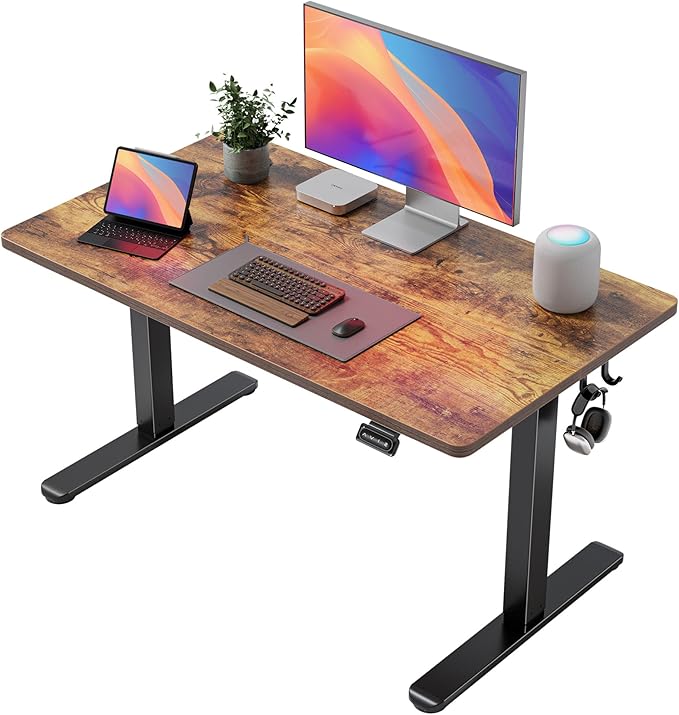 Electric Standing Desk 40 x 24 Adjustable Height Stand up Desk Sit Stand Up Desk for Home Office &amp Computer Workstation Rustic Brown