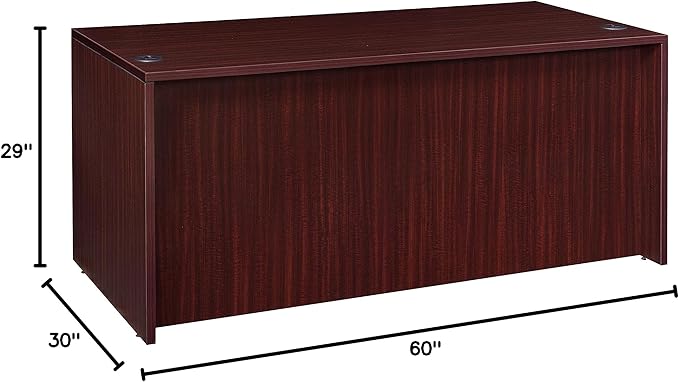 Regency Legacy 60 x 30 Inch Office Desk with Single Pedestal Drawer Durable Mahogany Laminate Scratch-Resistant Surface Spacious Workspace for Home Professional and Executive Offices