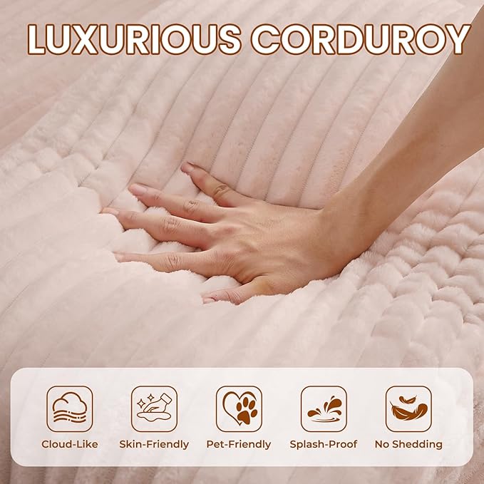 Avenix 79” Oversized Chaise Lounge Chairs Indoor Corduroy Boneless Chaise Lounges Chairs Indoor Deep Seat Big Comfy Reading Chair Cloud Sleeper Chair Sofa Couch Bed for Living Room Pink