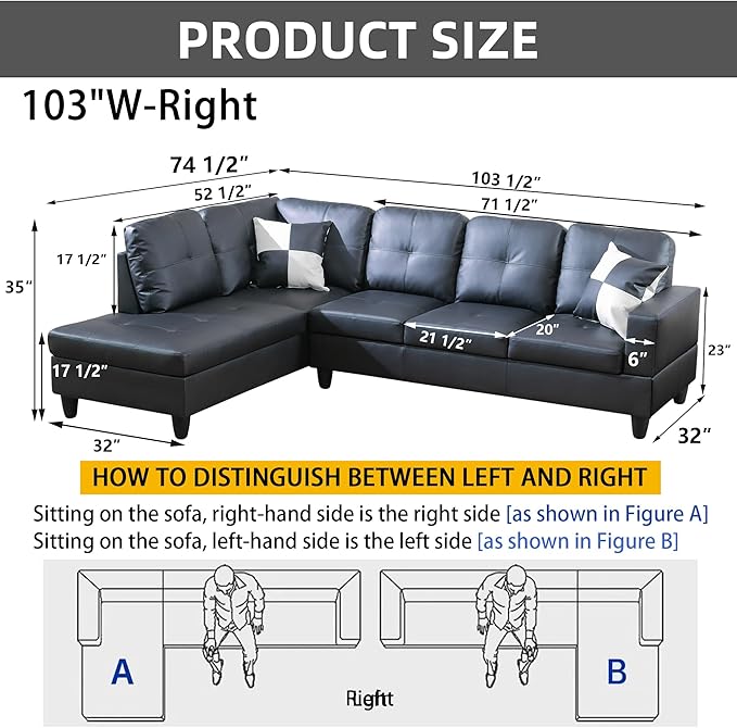 L-Shaped Combination Sofa Set Luxurious Synthetic Leather Living Room Sofa Suitable for Living Rooms Bedrooms Apartments and Offices