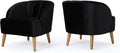 Christopher Knight Home Amaia Modern Velvet Club Chairs 2-Pcs Set Black / Walnut
