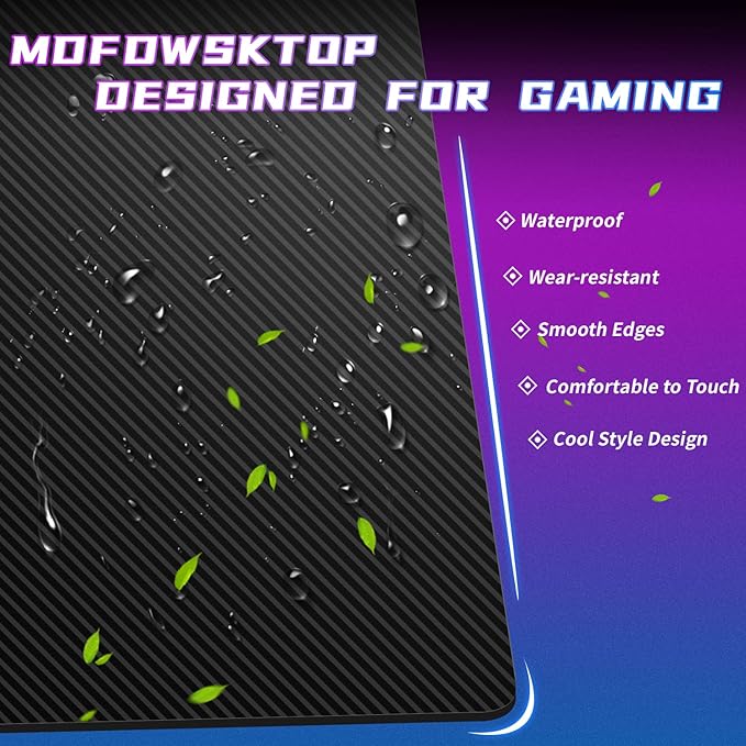 35 Inch Gaming Computer Desk with Headphone Hook Z-Shaped PC Gaming Table Home Office Desks Gaming Desk for Small Places Carbon Fiber Surface Simple Installation Black