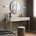 Elegant Modern Desk 2 Drawers Gold Legs 43.3x15.75 inches Home Office Makeup Vanity Computer Writing Study Entryway Sofa Table