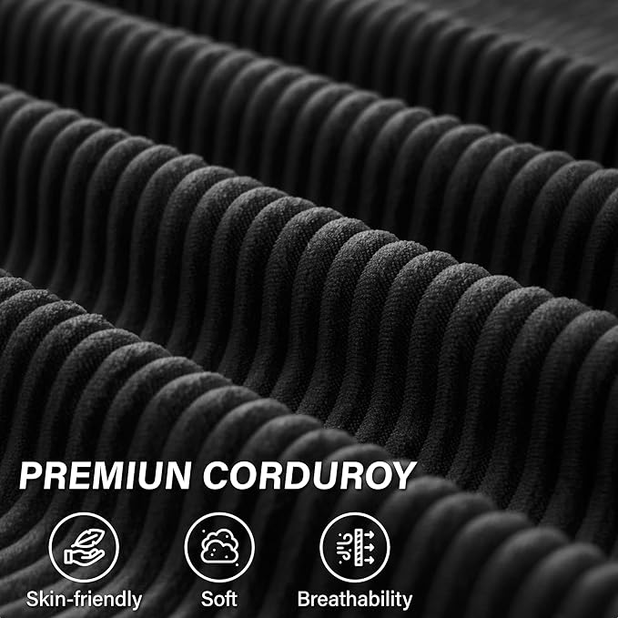 Compression Sofa - 78''Convertible Floor Sofa Bed - with Pillow Back Support Armrest - Comfy Foldable Sofa Bed Compressed Sofa in Box - Corduroy Fabric - for Living Room Bedroom - Obsidian