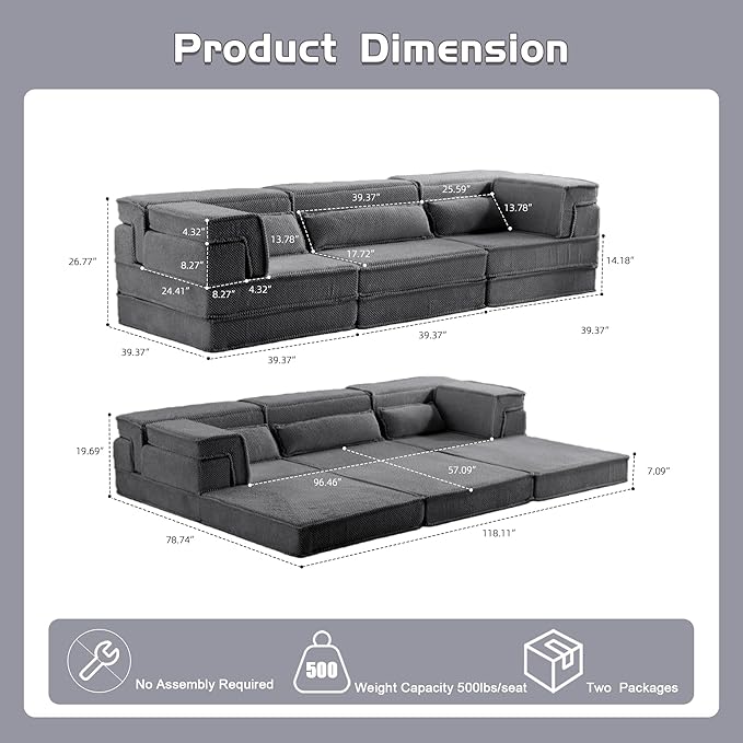 KEIKI 2Seat Modular Velvet Sofa Couch with Chaise Memory Foam for Living Room Home Office Style Conscious Homeowners Cozy Warm Perfect for Entertaining Relaxation Classic Refined Design Dark Grey