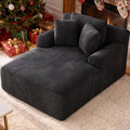 Avenix 66 Boneless Oversized Chaise Lounge Chairs Indoor Boneless Oversized Chaise Lounges Indoor Boneless Oversized Reading Chairs Cloud Sleeper Sofa Couch Bed with 3 Pillows for Living RoomBlack
