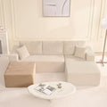 Cozy Square Ottoman Set of Comfortable Seating No Assembly Required Camel