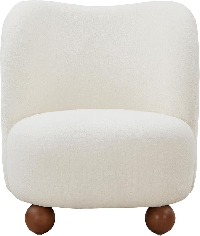 SAFAVIEH Couture Collection Rodolfo Ivory Boucle/Natural Accent Chair