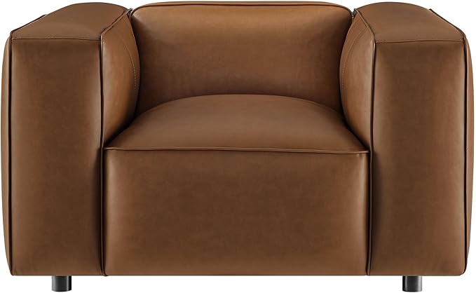 Auren Vegan Leather Modular Armchair in Coffee