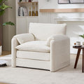Tbfit Oversized Accent ChairModern Chenille Armchair for Living Room Comfy Upholstered Reading Chairs for Bedroom Apartment Office RV White