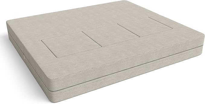 Jaxx Zipline Convertible Sleeper Sofa &amp Three Ottomans/California King-Size Bed Dove Grey