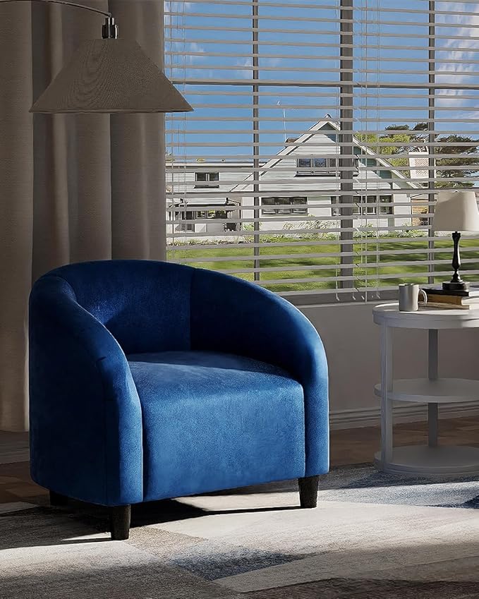 Accent Chair for Living Room Chairs Reading Chair for Bedroom Scooped Arm Chair Mid Century Modern Accent Chairs Upholstered Comfy Chair for Bedroom Waiting Room Reception Chairs Velvet