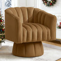 YSICK Swivel Accent Chair360°Swivel Barrel Chairs Mid-Century Chair with Wide Upholstered Modern Velvet Fabric Round Armchair for Living Room Lounge Bedroom