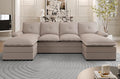 110 Sectional Couches for Living Room4 Seat U Shape Modular Couch with Thick Cushion &amp Soft BackrestUpholstered Sofa Couch with Double ChaiseBeige