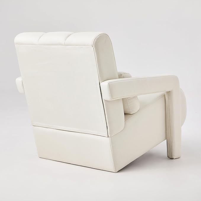 Christopher Knight Home Smyth Modern Armchair Upholstered Accent ChairMinimalist Lounge Chair Cozy Seating ChairBedroom Chairwith Linen Fabric and a Pillow Beige