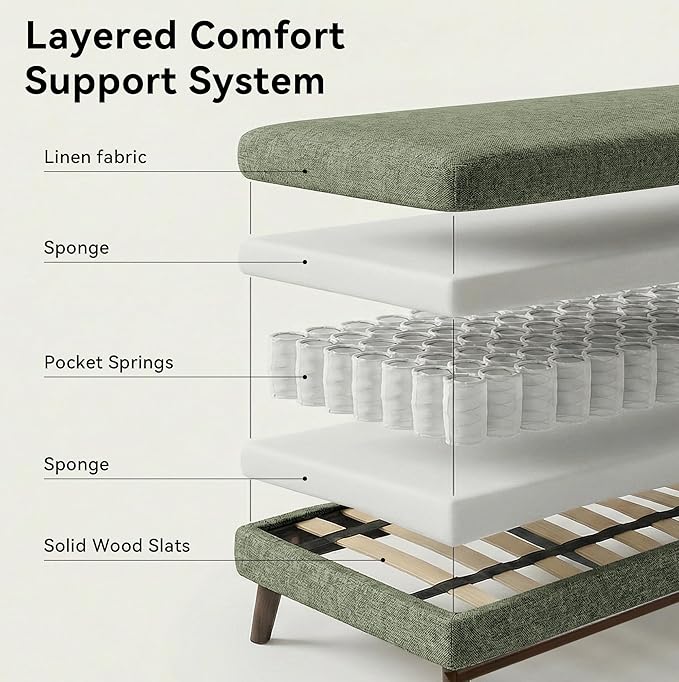 Kingfun 65.2 W Loveseat Sofa Mid Century Modern Decor Love Seat Couches for Living Room Button Tufted Upholstered Furniture Solid &amp Easy to Install Small Couch for Bedroom Office Apartment Gr