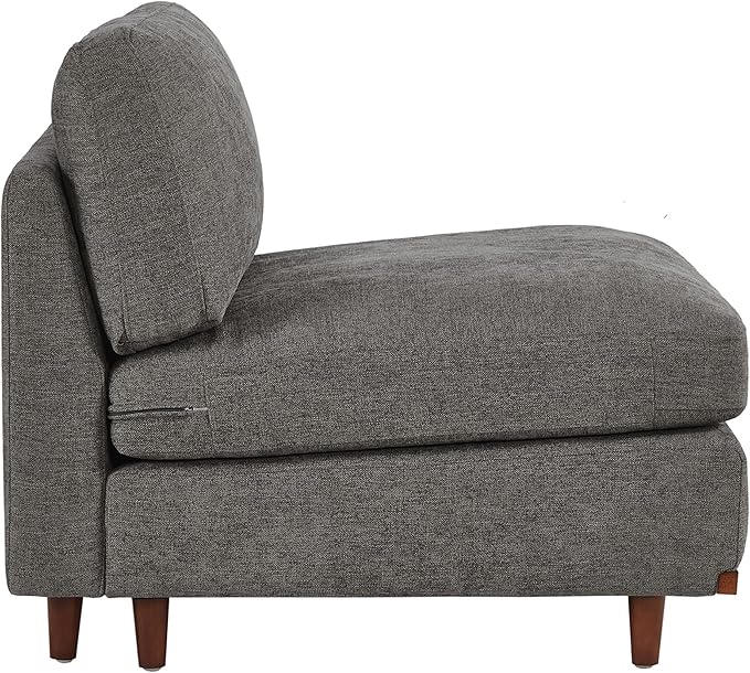 CHITA Modern Down Filled Upholstered Middle Armless Sofa for Sectional Modular Couch Grey