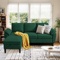 79 Convertible Sectional Sofa Modern L Shaped 3 Seat Couch with Reversible Ottoman Small Sectional Couches for Living Room Apartment (Green)