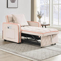 3 in 1 Convertible Sleeper Sofa Chair 35 Pull Out Sofa Bed Recliner for Adult with Adjustable Backrest Velvet Fabric Sleeper Couch Single Modern Chair for Living Room Bedroom Cream White