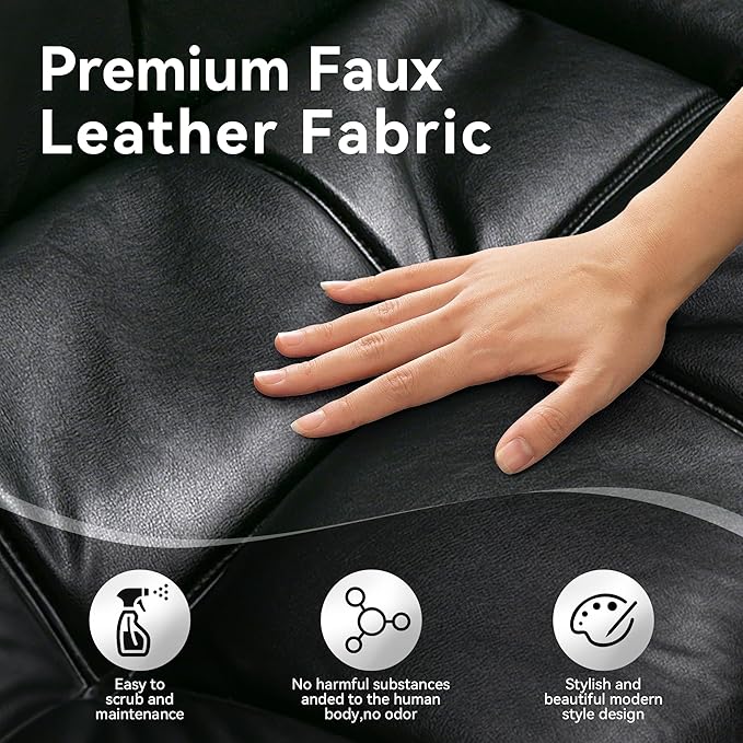 Vyfipt 71 Convertible Futon Sofa Bed3-in-1 Faux Leather Fabric Futon Couch with Memory Foam Modern Foldable Sleeper Loveseat for Small Spaces Living RoomOffice &amp ApartmentBlack