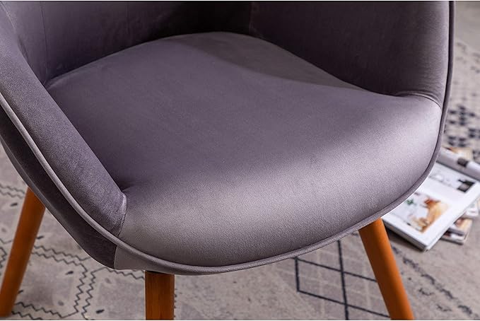 Roundhill Furniture Doarnin Contemporary Silky Velvet Tufted Button Back Accent Chair Gray