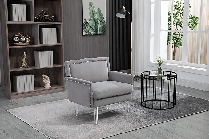 Accent ChairLiving Room Chair Leisure Single Sofa with Acrylic feet