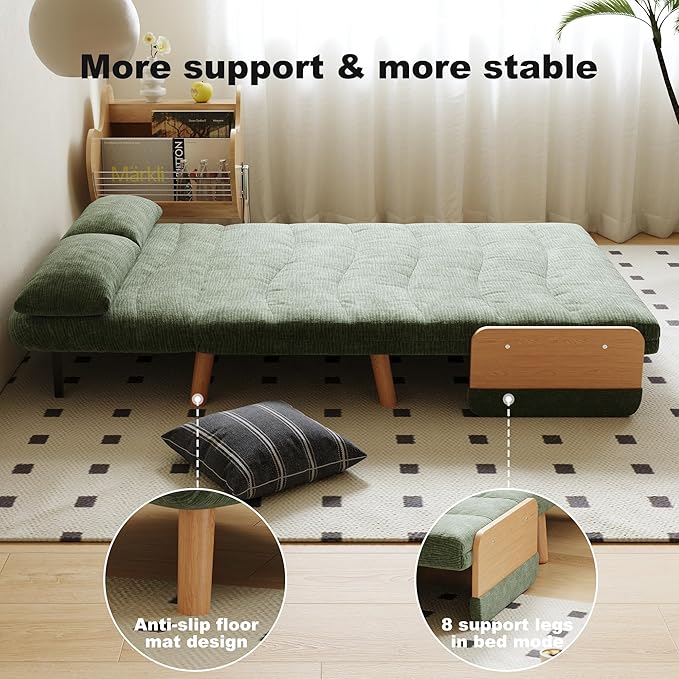 Sleeper Convertible Sofa Bed 3-in-1 Folding Sofa Bed Chair with Adjustable Backrest Thick Cushioned Seat futon Sofa Bed for Small SpacesBedrooms &amp Offices(43.31)