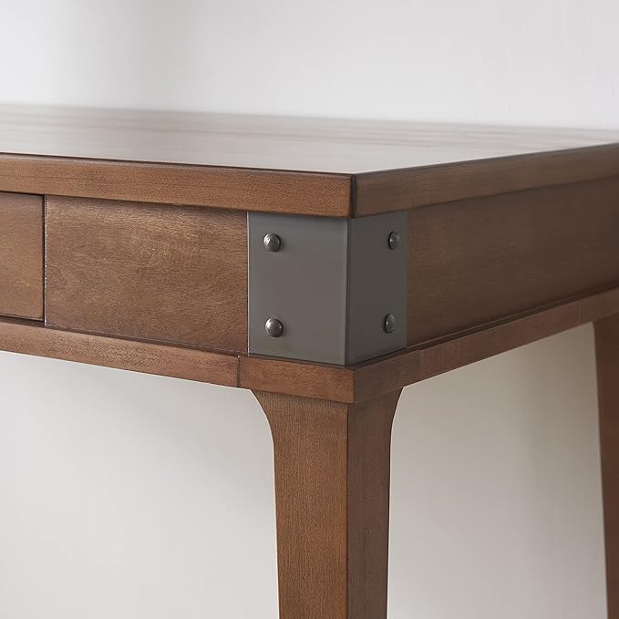 Leick Home 84401 Leick Home Laptop Desk with Drawer in Aged Barrel 1 Drawer in Aged Barrel