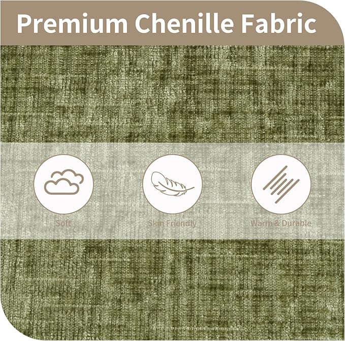 Compression Sofa Convertible Sofa Bed Modular Couch with Pillow Comfy Chenille Fabric Couch with Memory Foam Lounge Floor Sofa for Living Room Bedroom (Green)