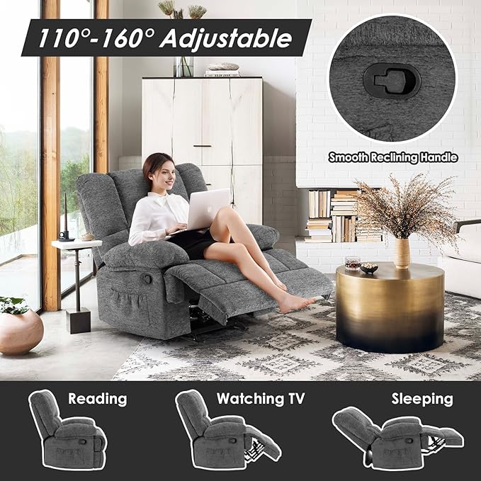 Stary Oversized Rocking Rocker Recliner Chair for Living Room Adults