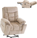Oversized Power Lift Recliner Dual Motor Elderly Lift Chair with Independent Backrest &amp Footrest Adjustment Hidden Cupholder USB-A/USB-C Charging Ports Lounge Chair for Living Room