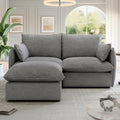 Cloud Modular Sectional Sofa Waterproof Down Filled Sectional Sofa High Backrest Loveseat Couch with Ottoman Modern Modular Couch with Removable Cover Dark Gray