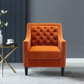 Accent Armchair Living Room Chair with Nailheads and Solid Wood Legs
