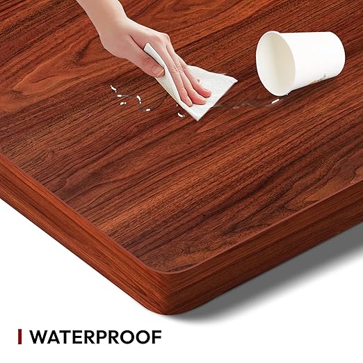 SANODESK Universal Tabletop 40x24x1 Thickness One-Piece Table Top Rectangular Particle Board for Standing Desk and Home Office Countertop DIYMahogany Desk Top