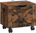 Rolling Filing Cabinet Small File Cabinet Under Desk with Single Drawer Hanging File Organizer for A4/Letter-Size Documents Organizer Box for Home Office Rustic Brown FCRB4001