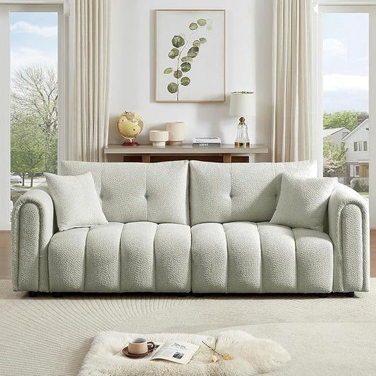 91.5” Couches for Living Room 3 Seater Loveseat Sofa Couch Oversized Upholstered Deep Seat Couch for BedroomApartment (Light Green 91.5)