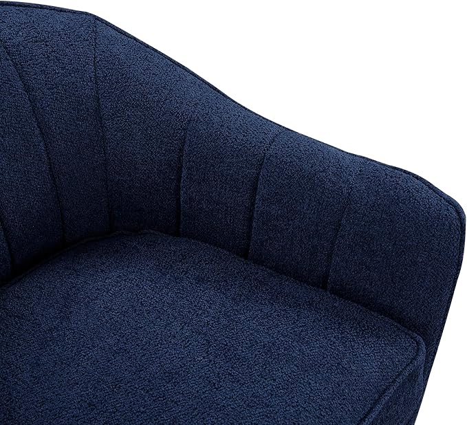 Lexicon Alard Tufted Fabric Barrel Accent Chair Blue