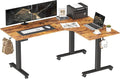 BANTI Triple Motors 63 L Shaped Standing Desk Height Adjustable Electric Stand up Corner Desk Sit Stand Home Office Desk Computer Workstation with Memory Preset Rustic Brown Top