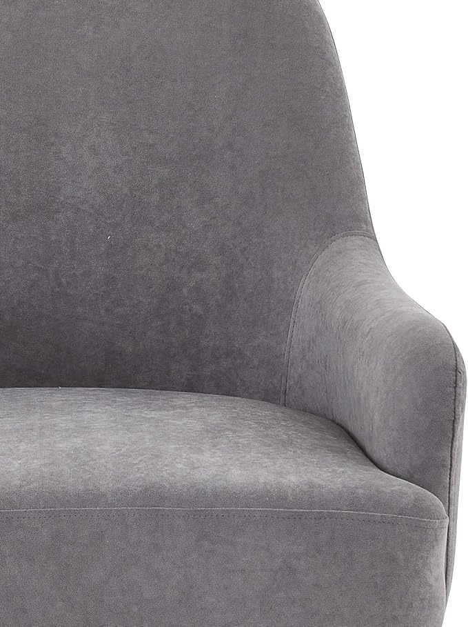 Modern Velvet Armchair with Channel Back Design Black Metal Legs and Soft Upholstery Comfortable Seating for Living Room Bedroom or Office Grey