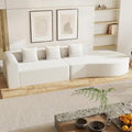Esright 134’’ Modern Sectional Couches for Living Room 1400LBS Oversized Modular L-Shaped Curved Sofa with 3 Pillow Bolsters Large Comfy Cloud Couch Sofa (Beige)
