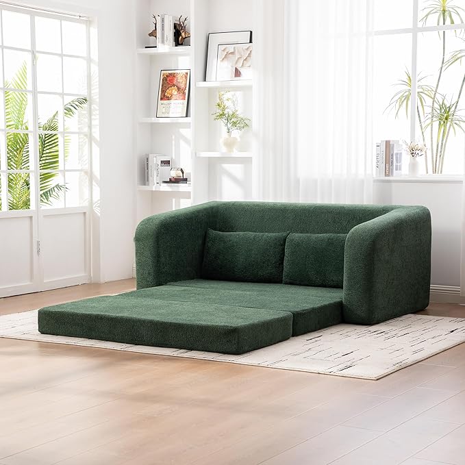 KEIKI 71 Pull-Out Sofa Bed with Armrest &amp Backrest High-Density Foam Cloud Lounger for Movie Nights Relaxed Reading Spaces Dorm Living &amp Multi-Functional Rooms